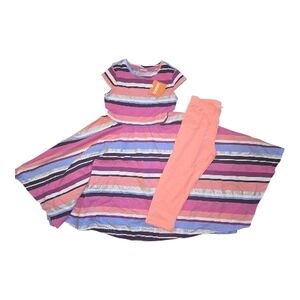 Gymboree Girls Striped Dress with Coral Leggings - Pink, Purple, Blue, Coral